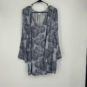J. Jill purejill &‎ Purple Blouse Paisley Print V-Neck Size 2X Flowy Soft